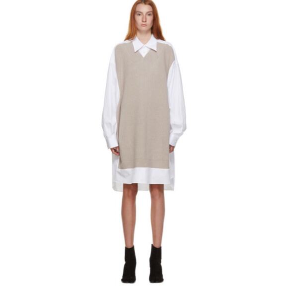 Maison Martin Margiela Dresses & Skirts - Maison Margiela Day Dress Sweater Layer Cotton Shirt Dress M NWT $1150